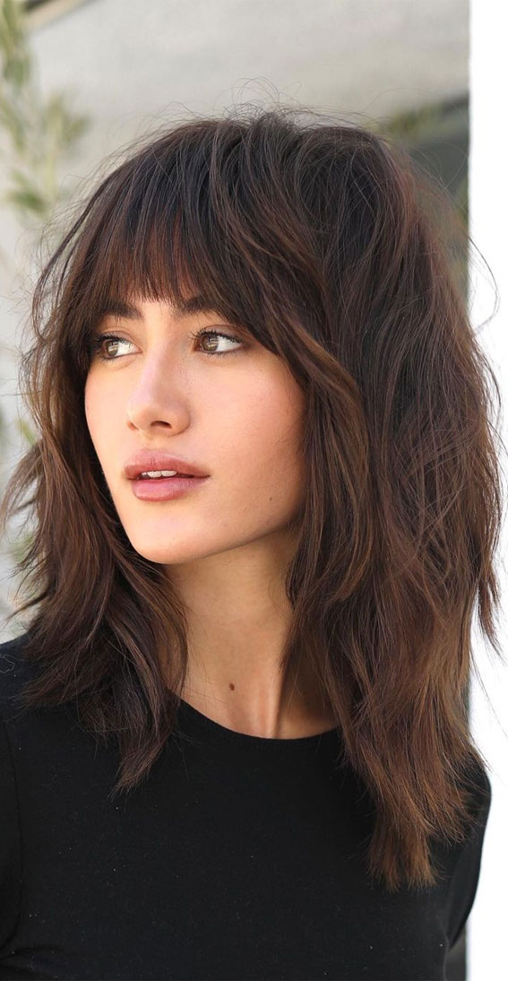 medium layered hairstyles with fringe