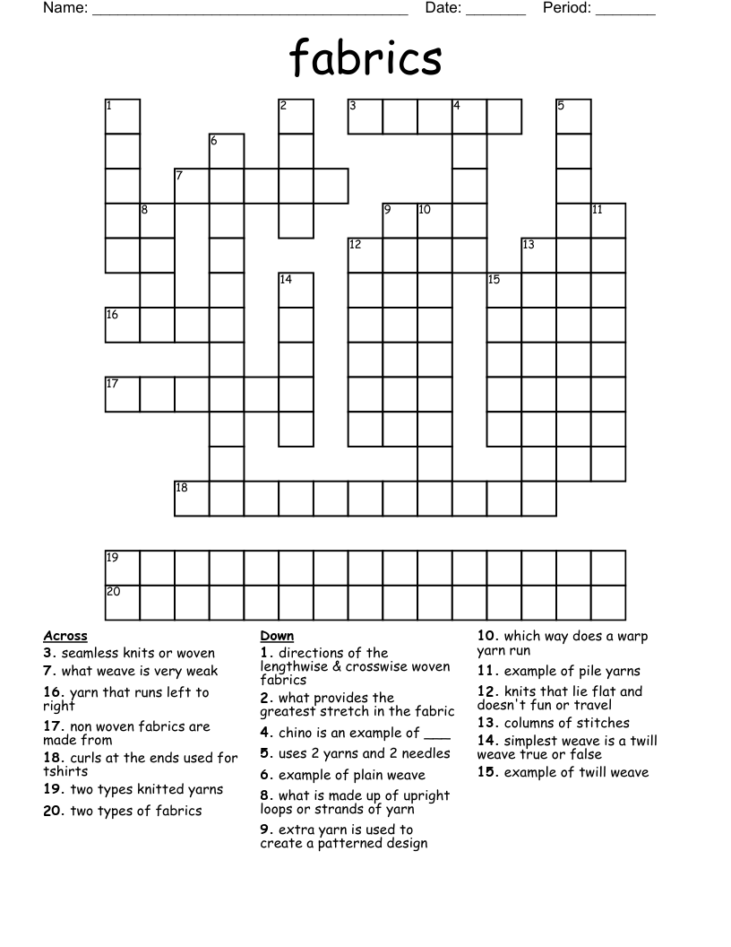 knitting rib crossword