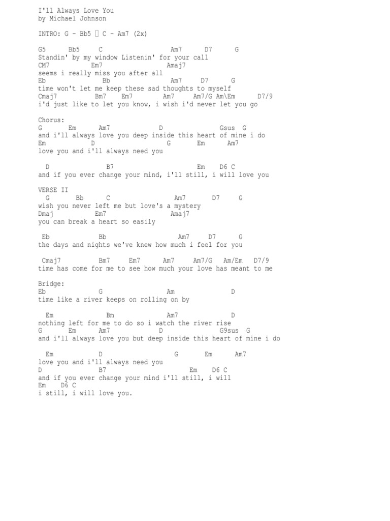 ill always love you lyrics