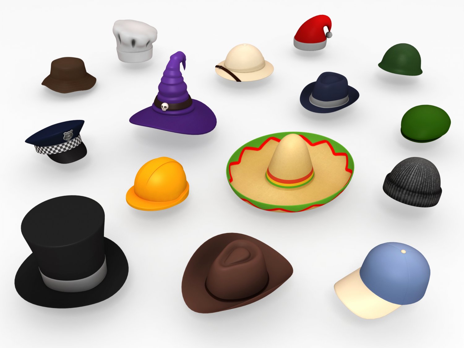 3d model hats