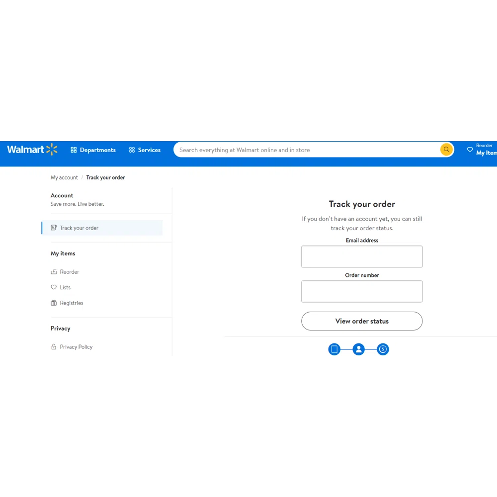 track walmart order as guest