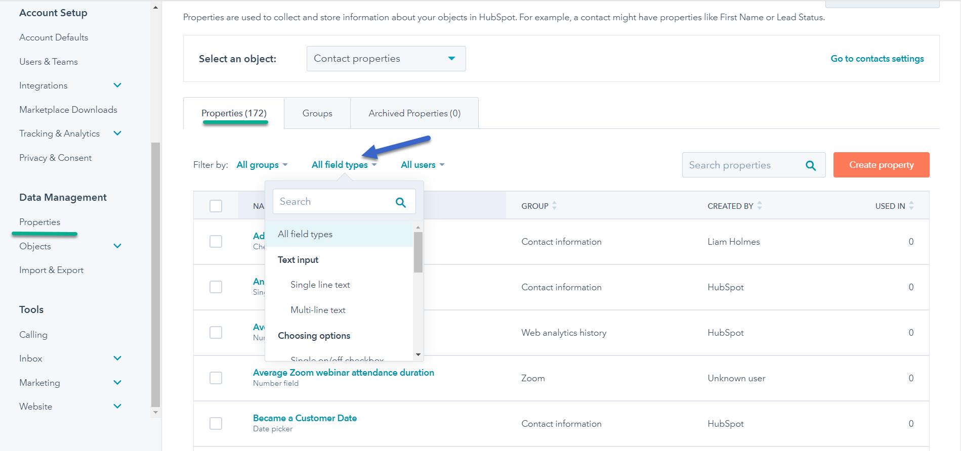 hubspot custom properties