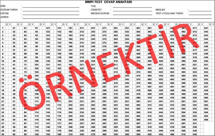 mmpı test cevap anahtarı