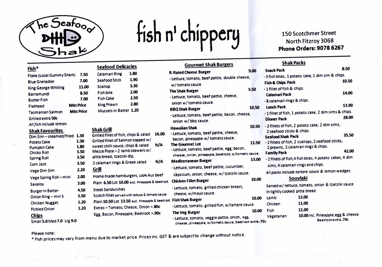 the seafood shak - fish & chips