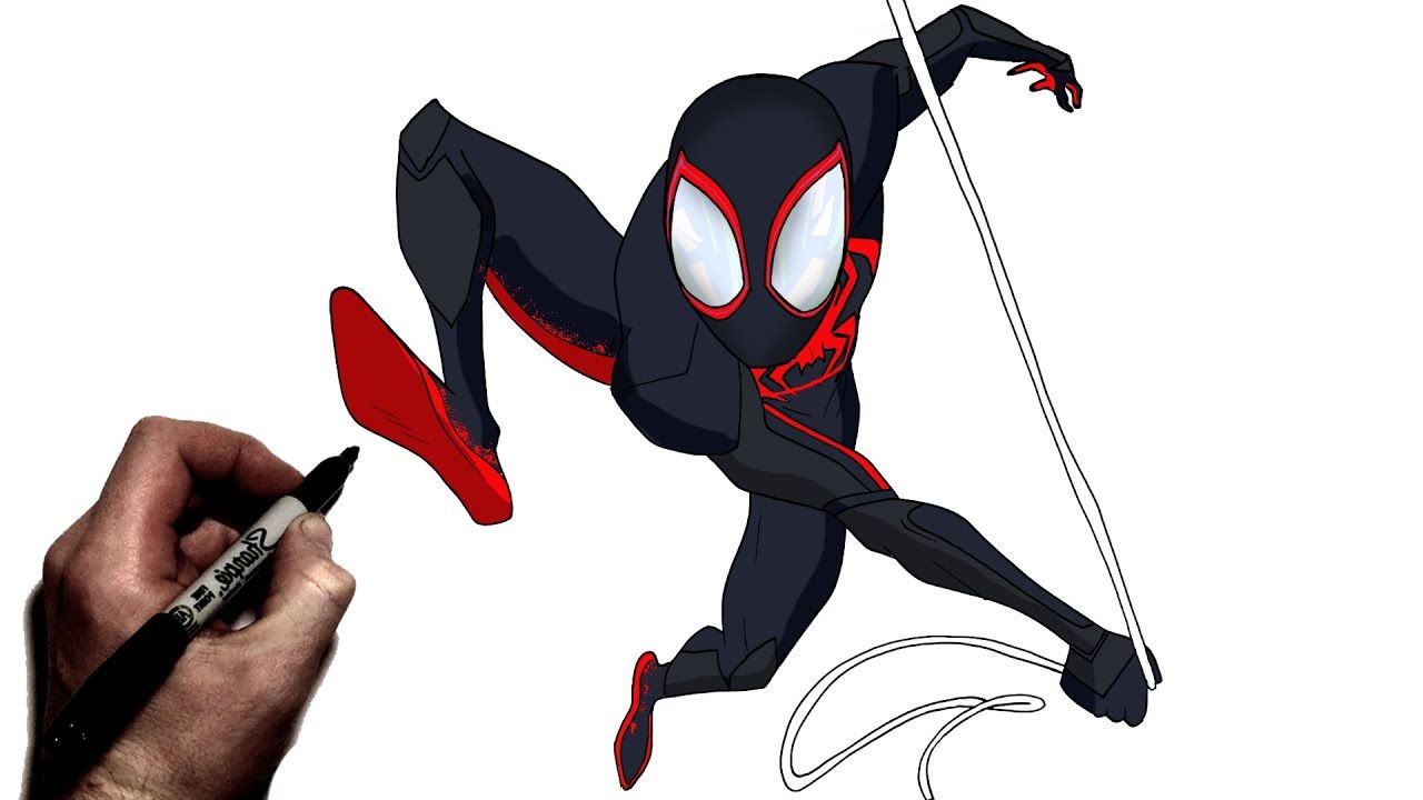 miles morales spiderman drawing