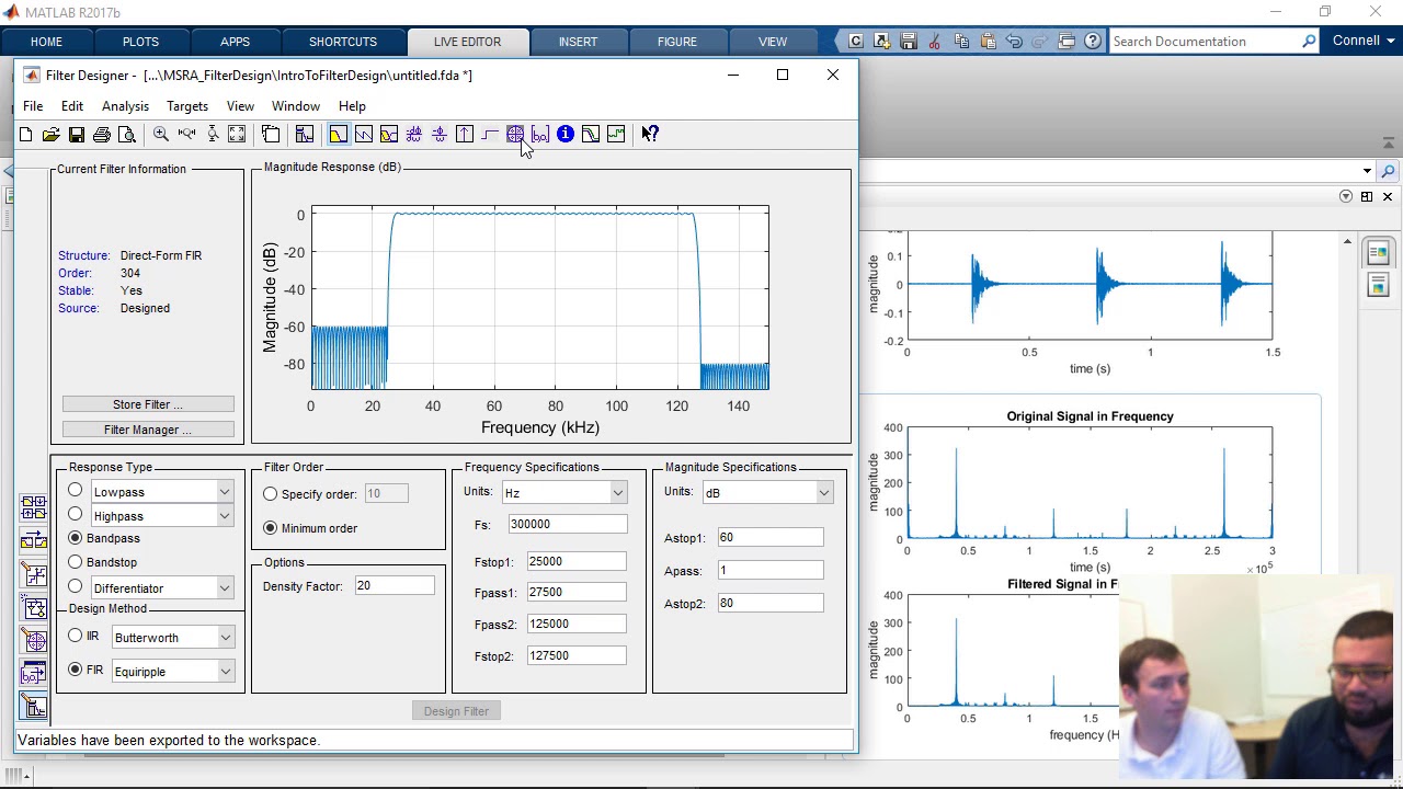 filter matlab