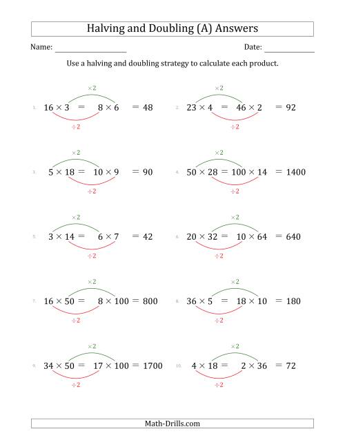 doubling and halving worksheets