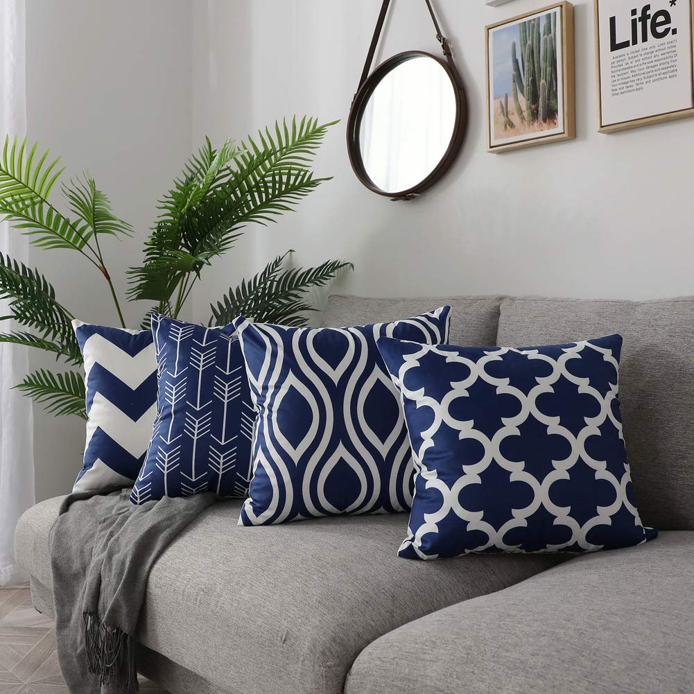 navy blue couch pillows