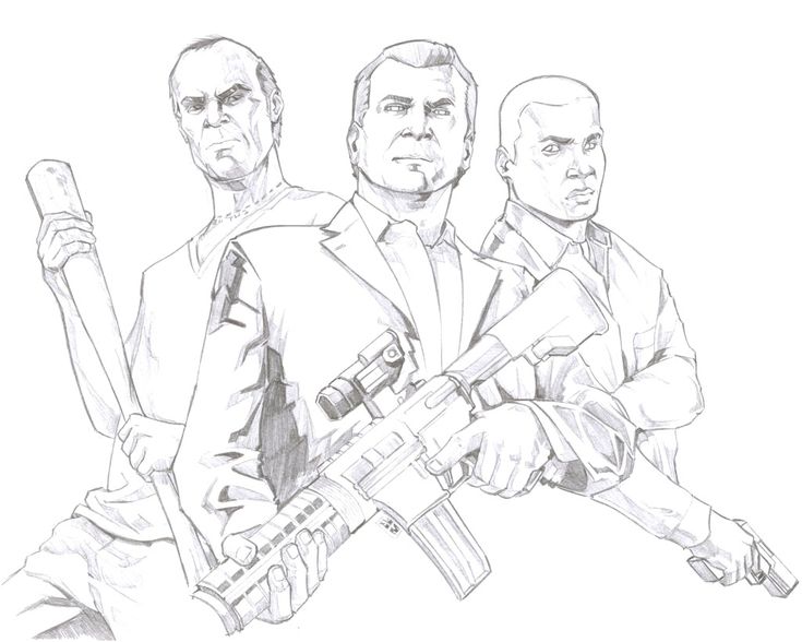 dibujo de gta 5 para colorear