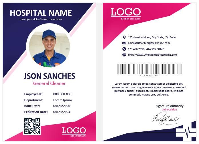 hospital id card design