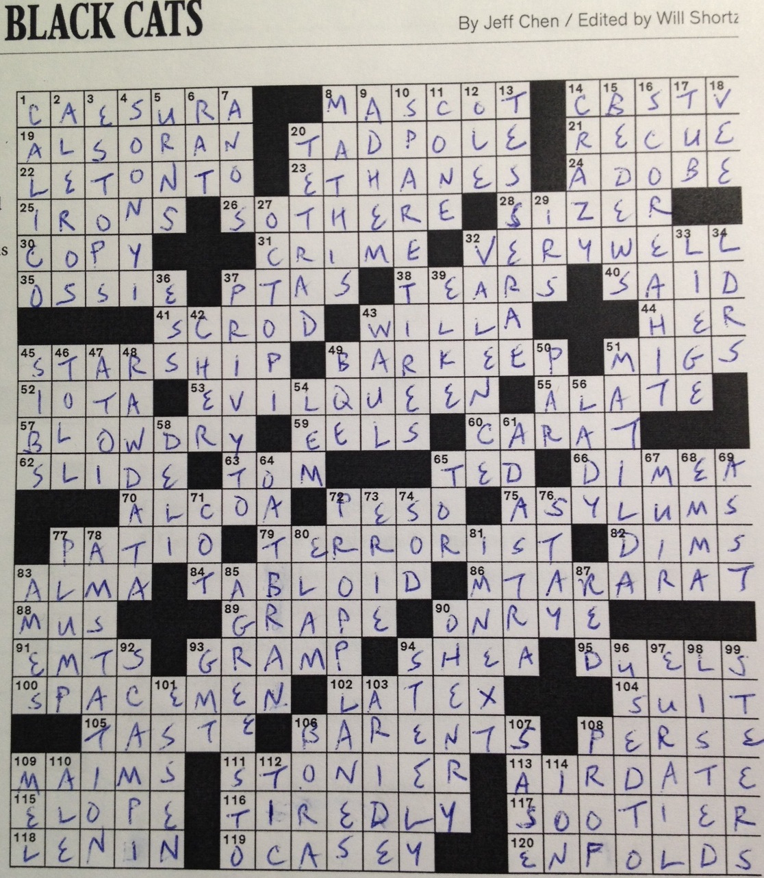 some cats nyt crossword