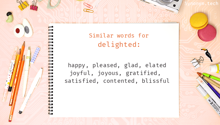 synonyms for delighted