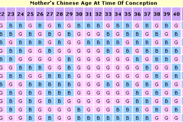 chinese birth calendar for gender