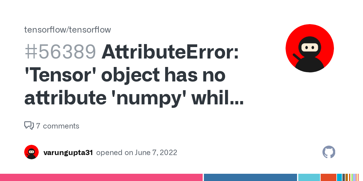 attributeerror tensor object has no attribute numpy