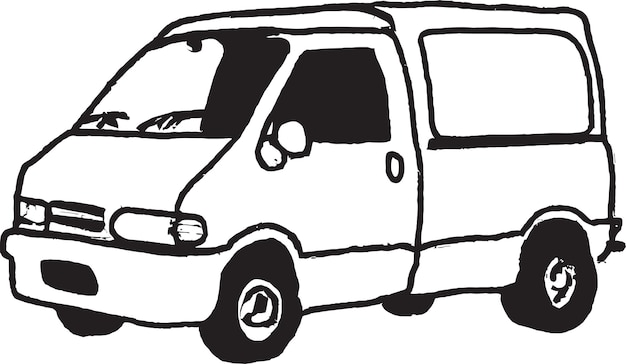 van clipart black and white