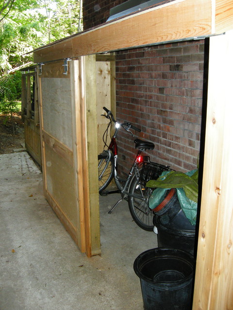 narrow shed sliding door