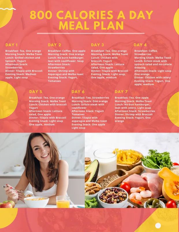 800 calories a day meal plan