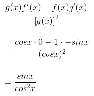 1/cos x derivative