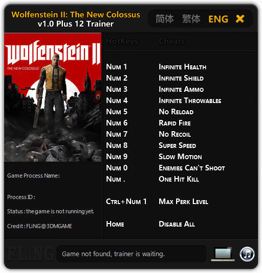 wolfenstein 2 new colossus trainer