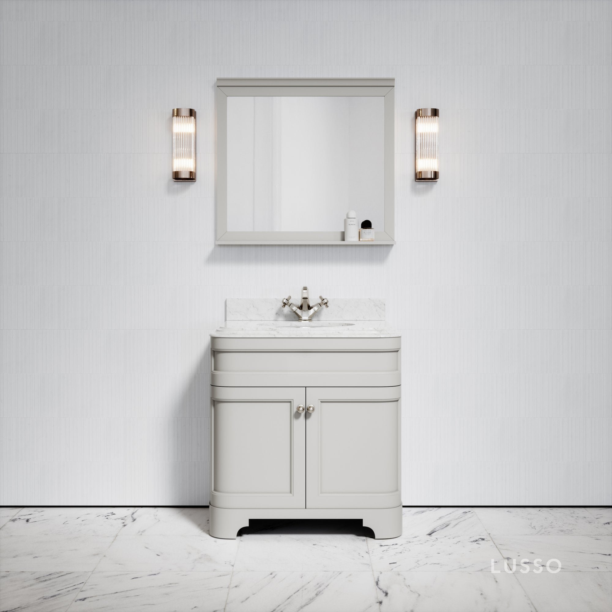 vanity unit with marble top