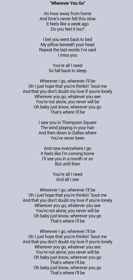 wherever you go lyrics