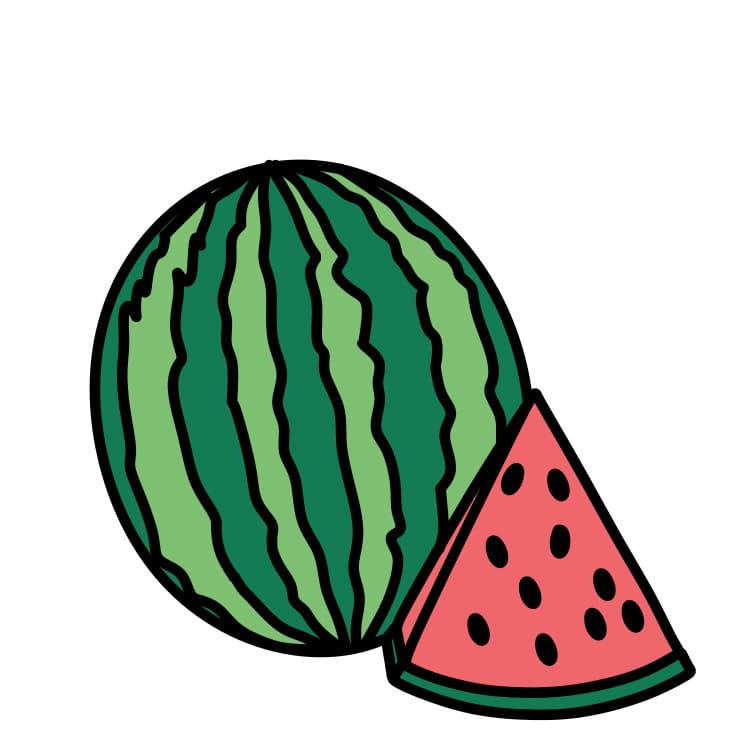 easy drawing of watermelon