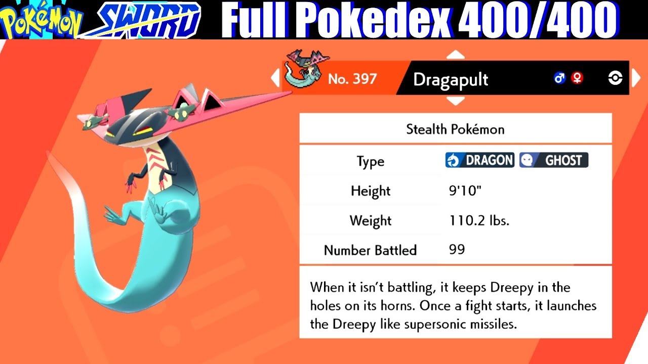 pokedex pokemon sword