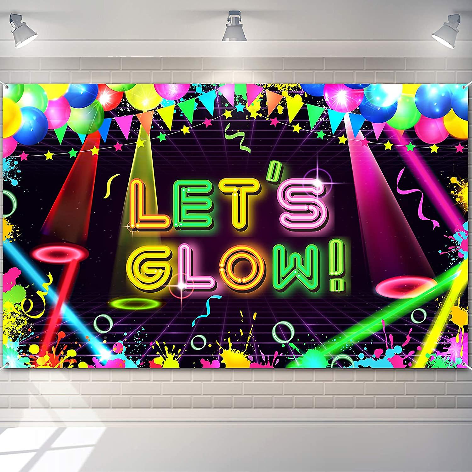 neon party backdrop