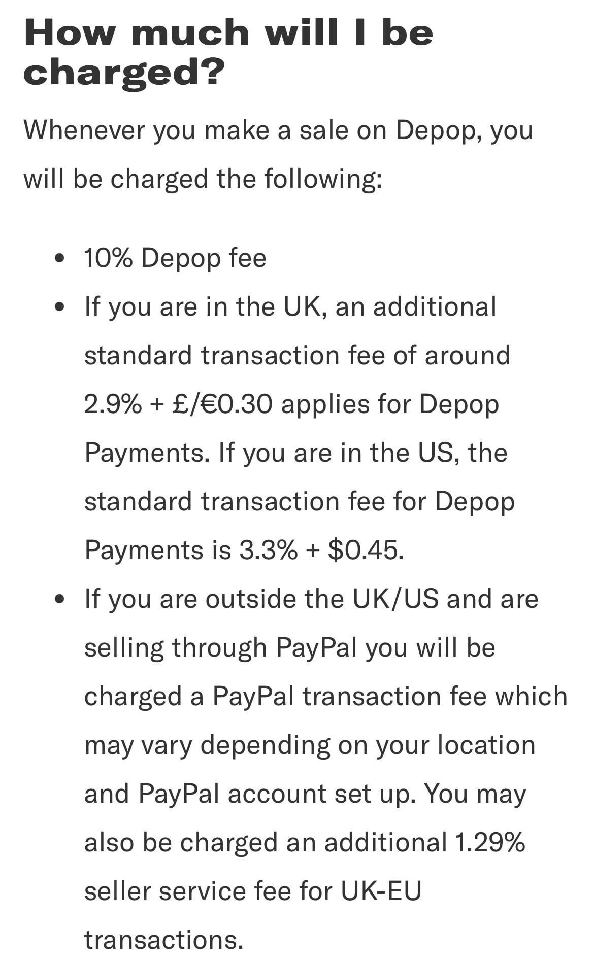 does depop take a percentage