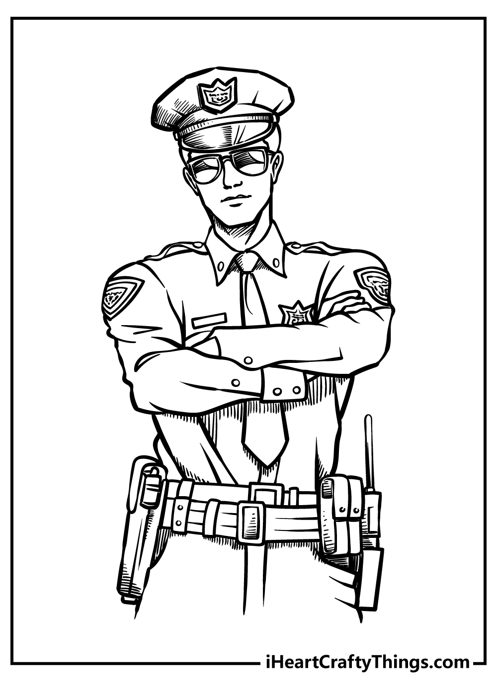 colouring pages police