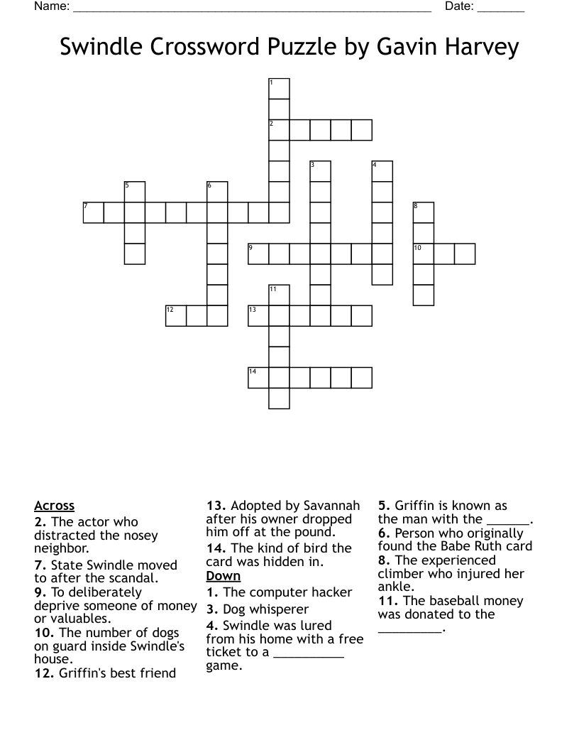 swindle crossword