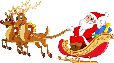 santas sleigh drawing