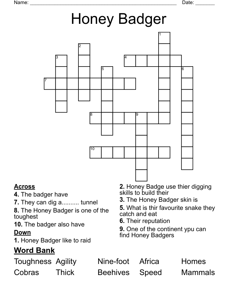 badger crossword clue