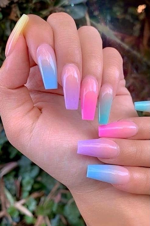 bright fake nails