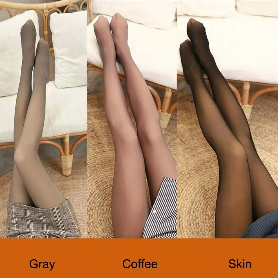 fake translucent fleece tights