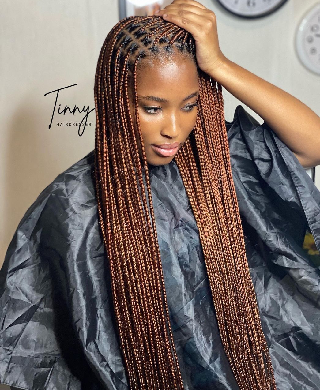 box braids black and brown