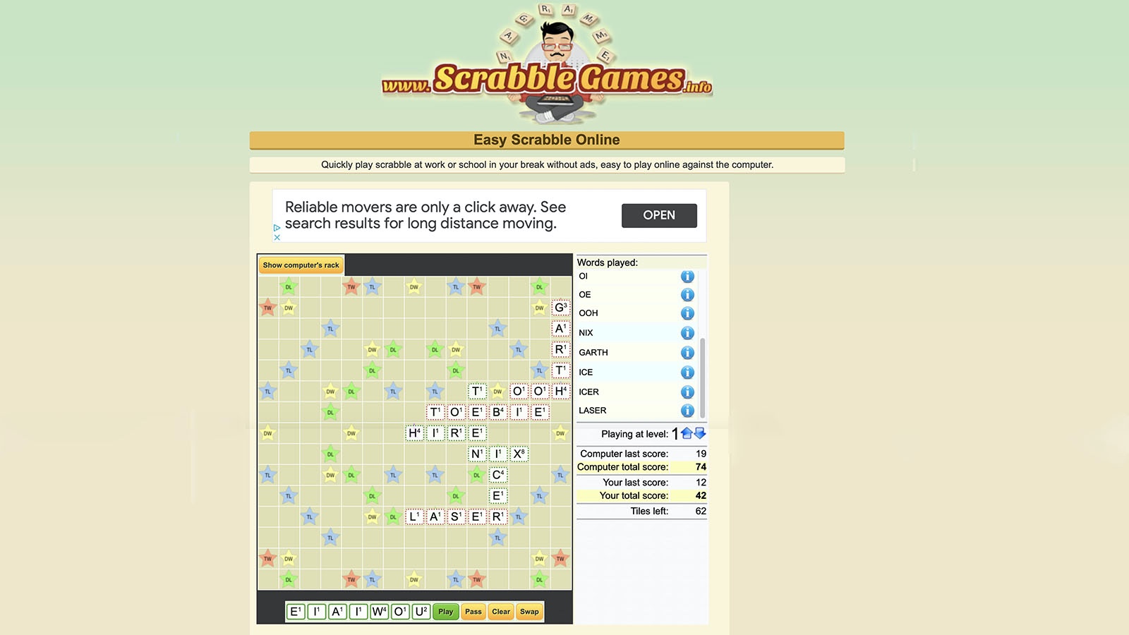 scrabble online against computer