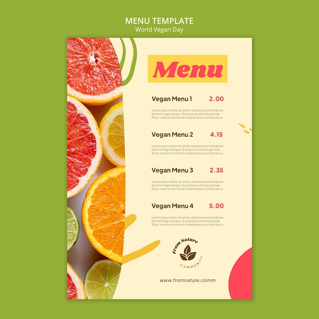 juice menu template