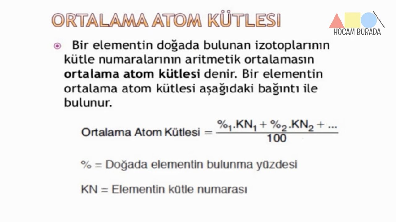 bağıl atom kütlesi nasıl bulunur