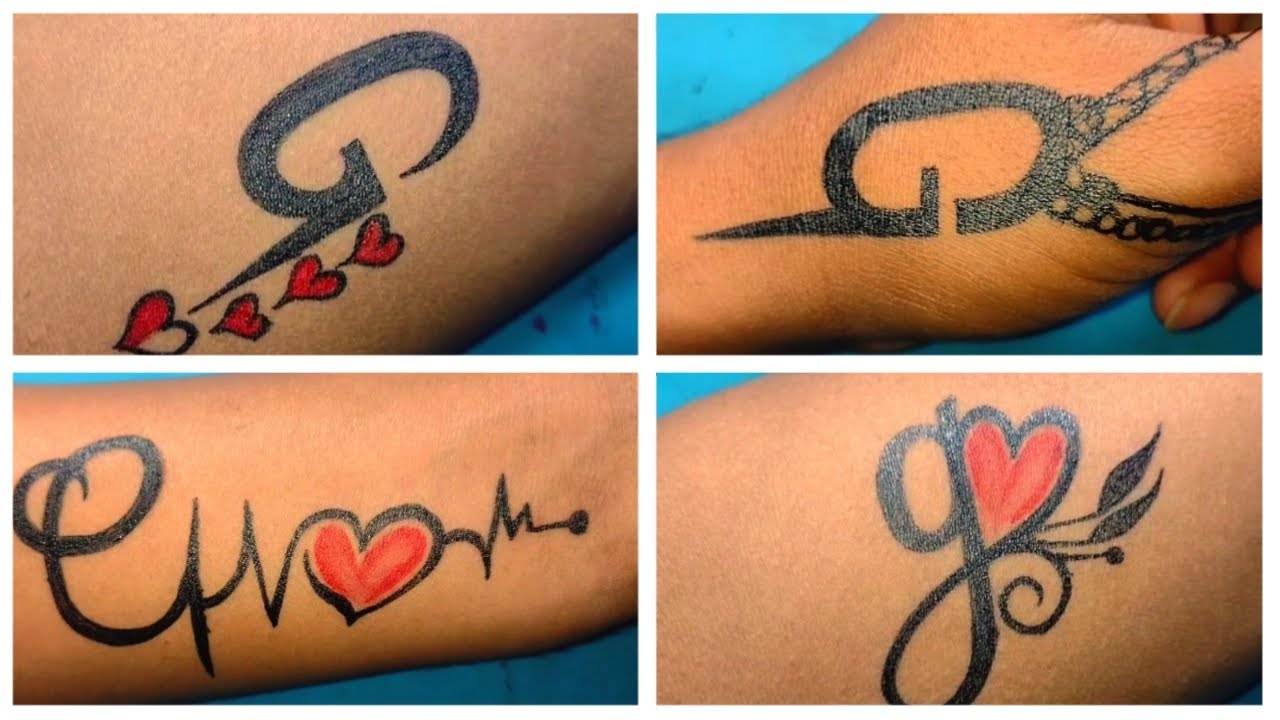 g letter tattoo designs on hand