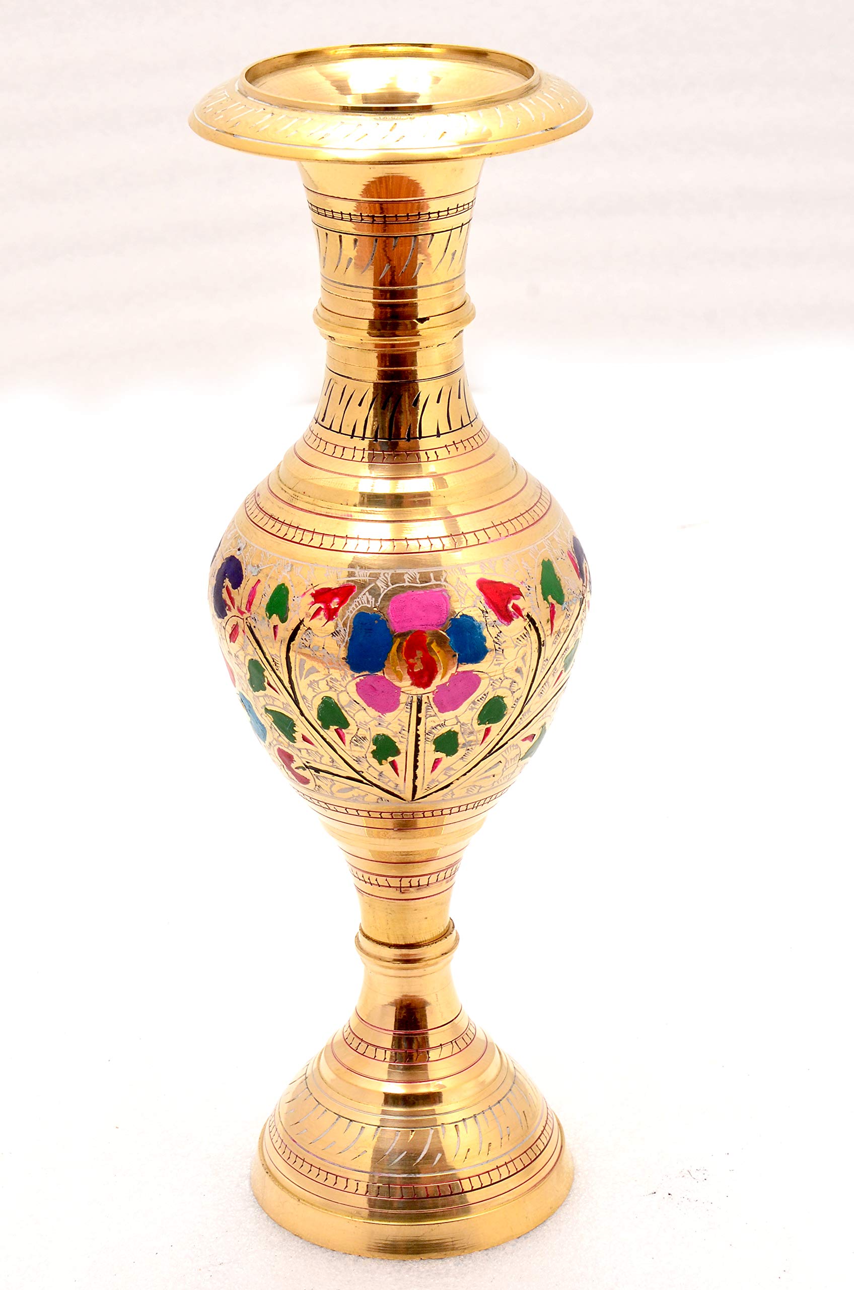 antique brass flower vase