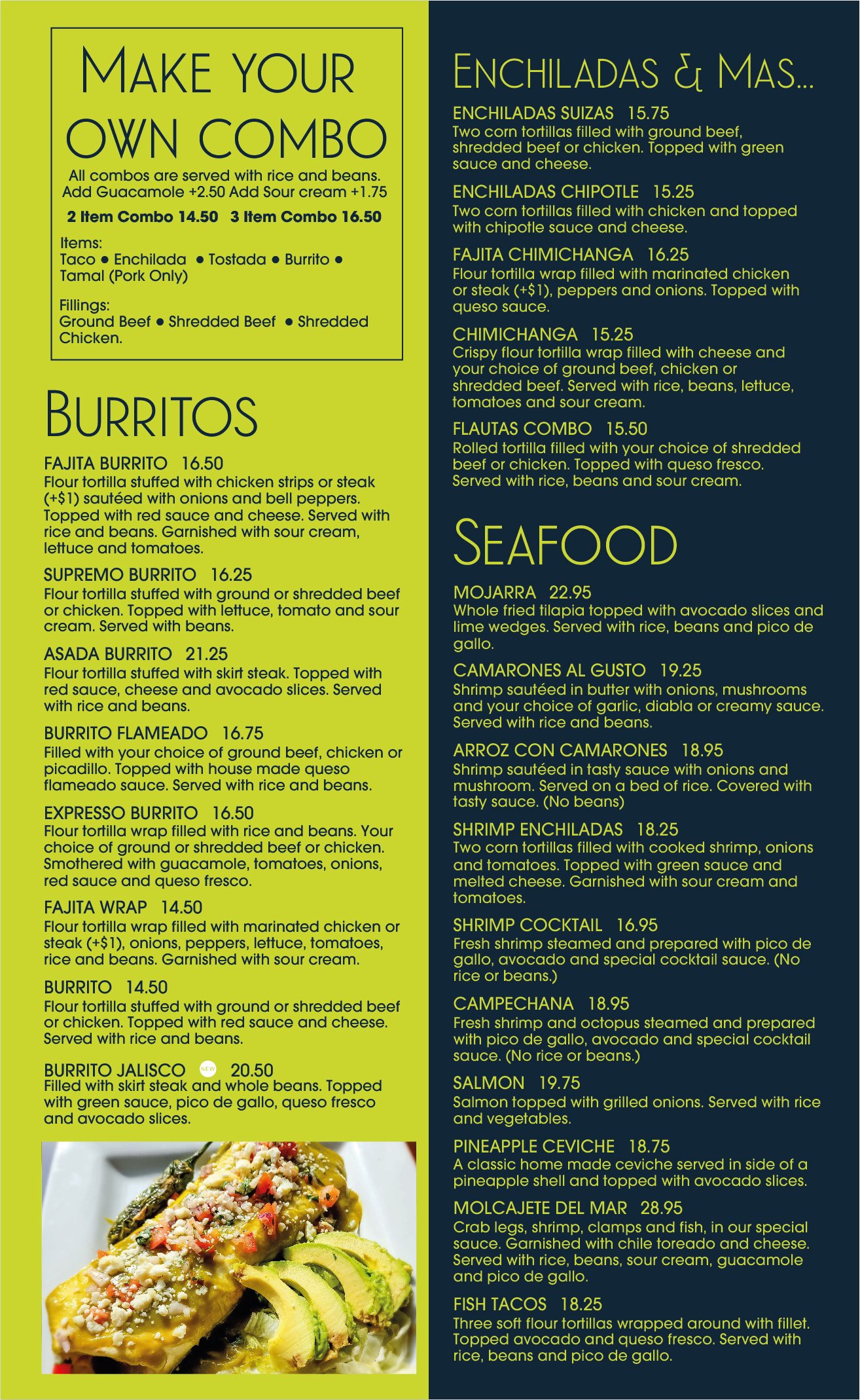 pueblo viejo mexican grill menu