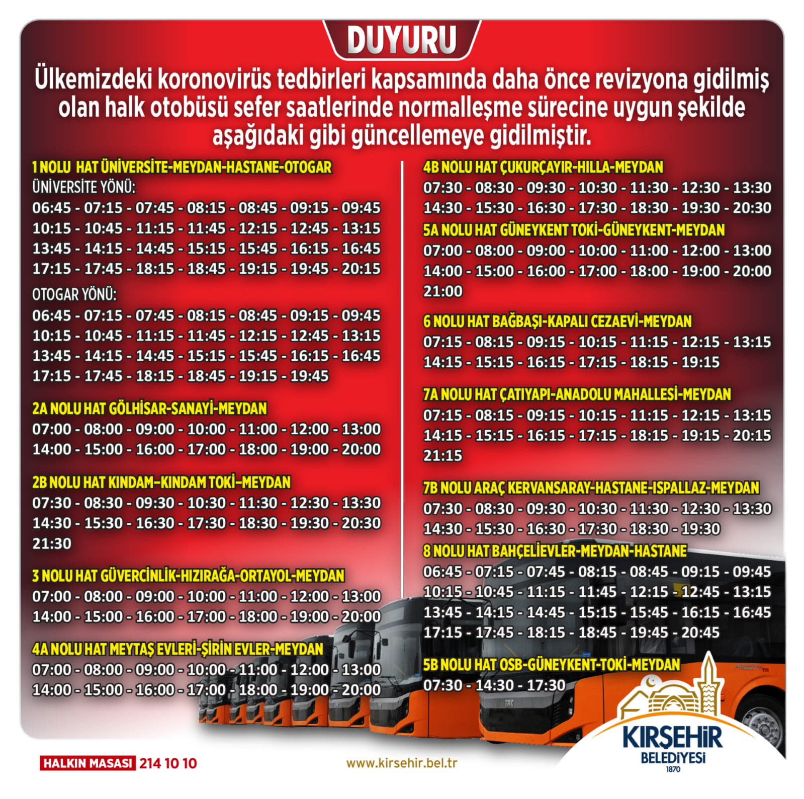 kırşehir şehir içi otobüs