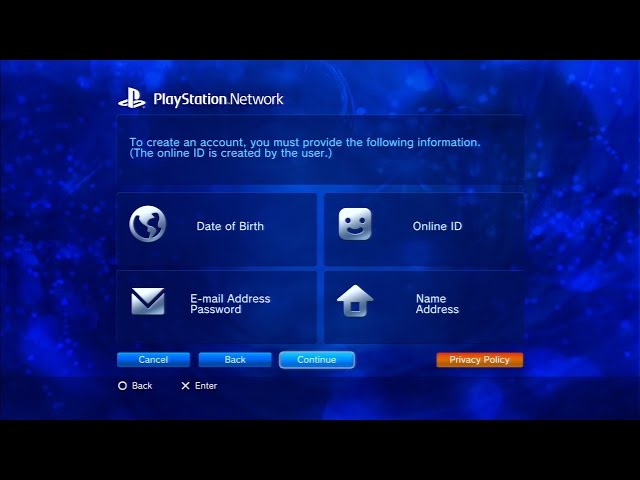 psn account creation