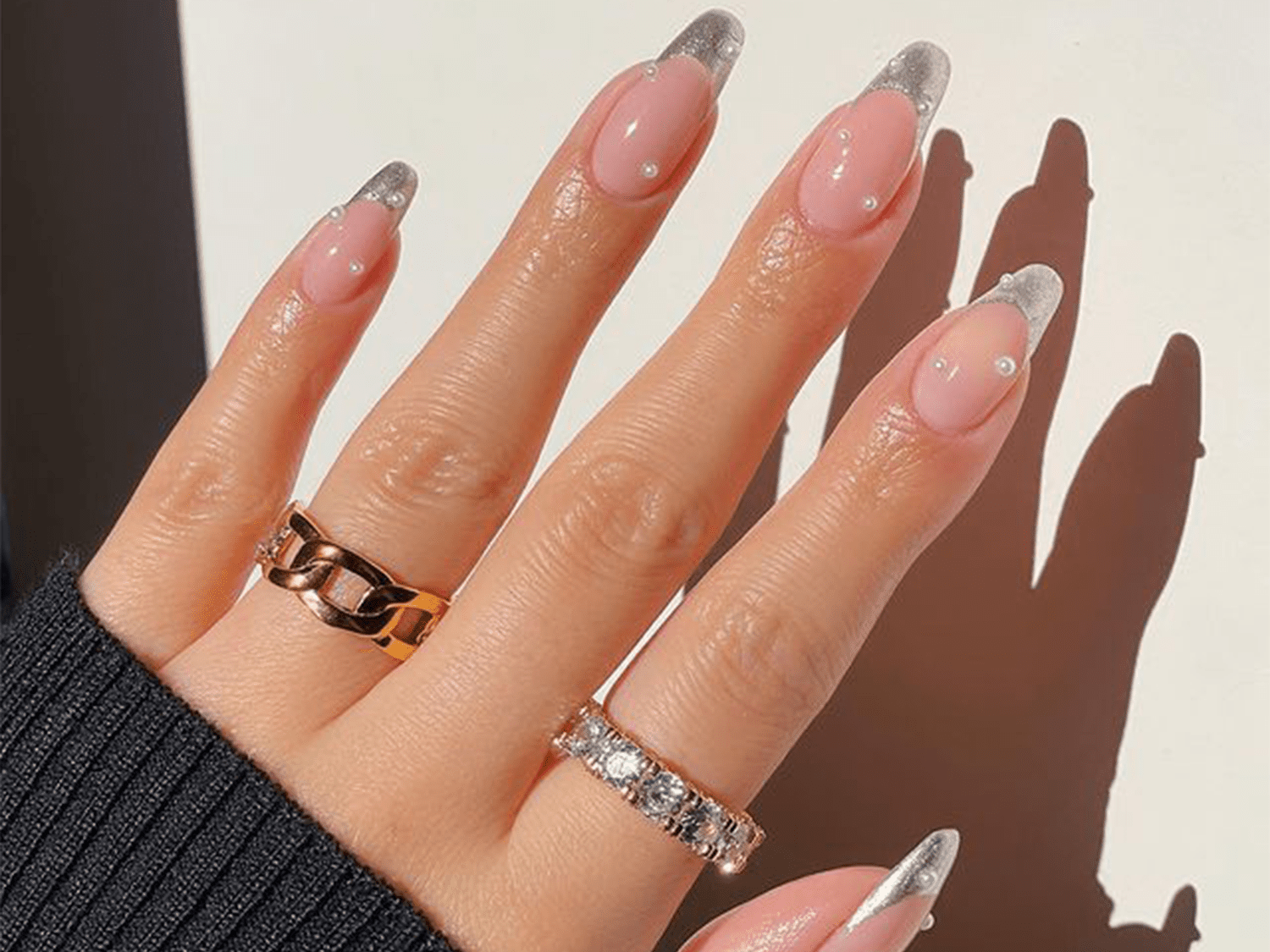 silver nail art