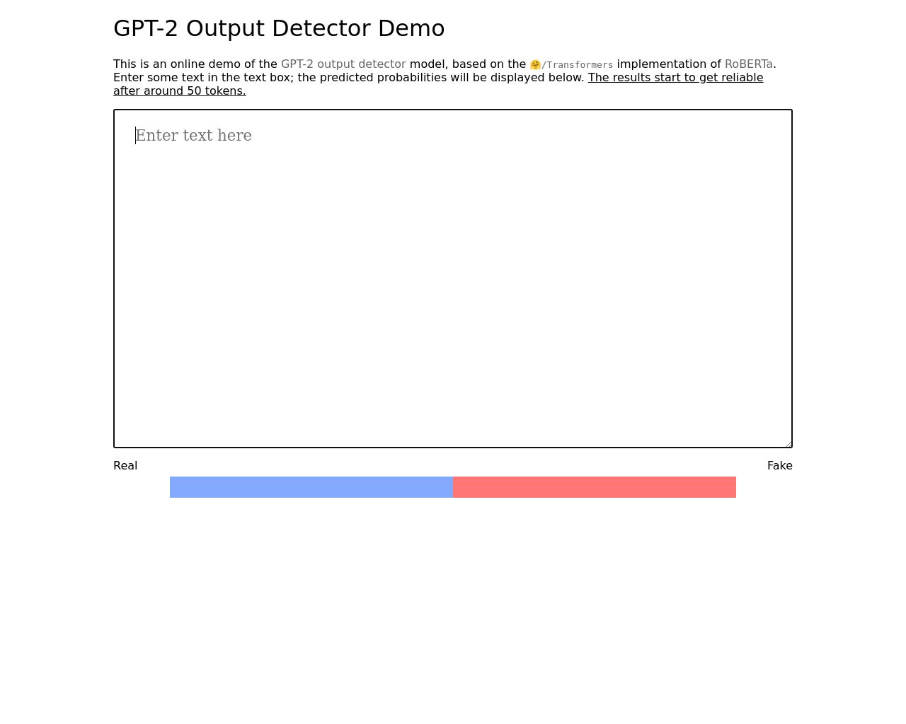 gpt-2 output detector demo