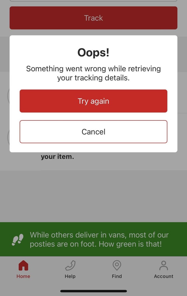 royal mail tracking not working today