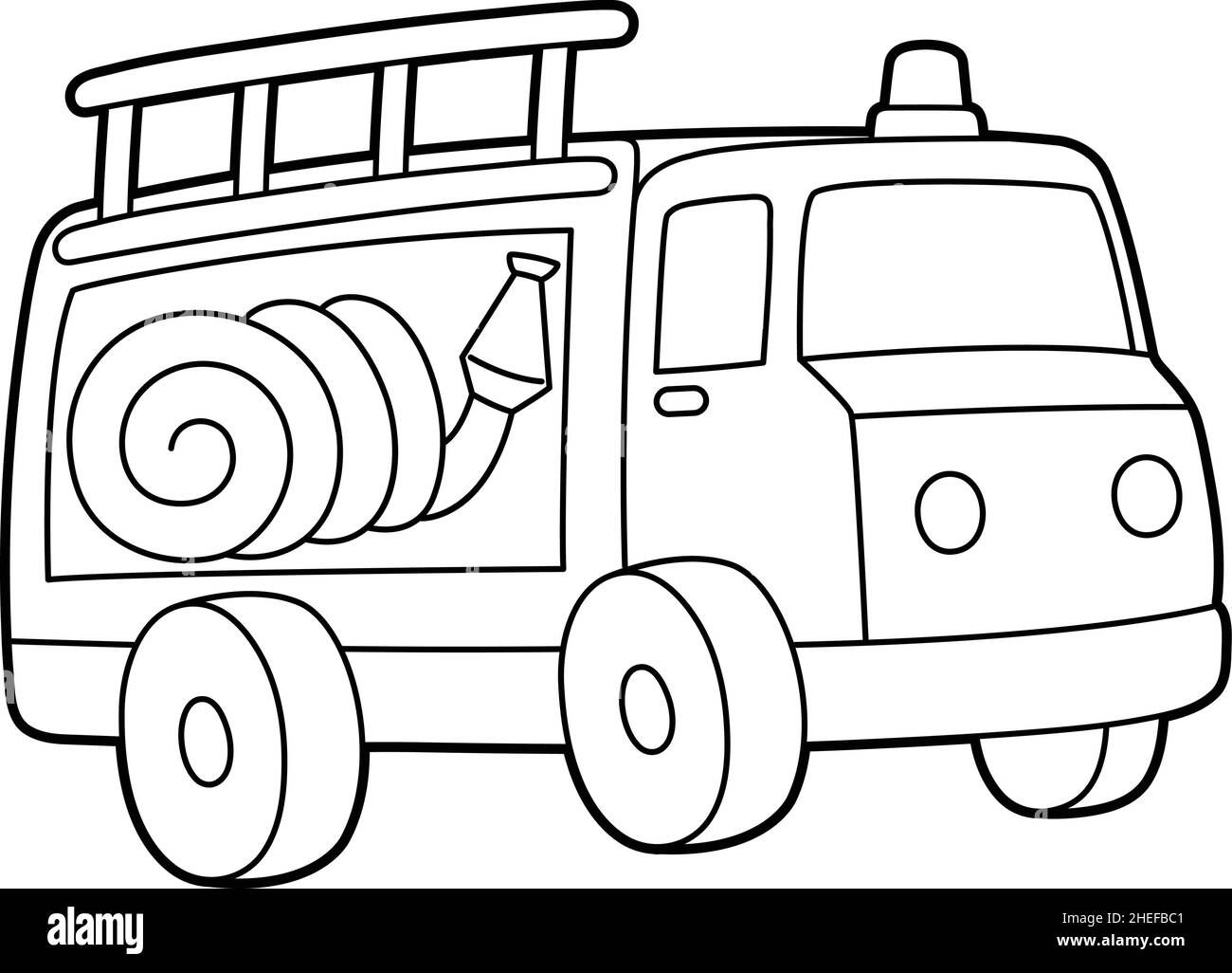 fire truck black and white clipart