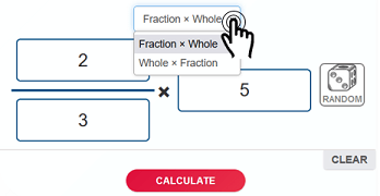 fraction and whole number multiplication calculator