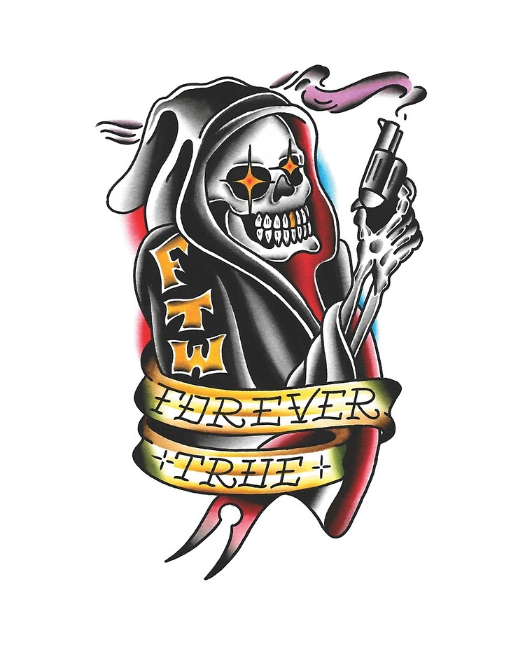 american traditional grim reaper tattoo flash